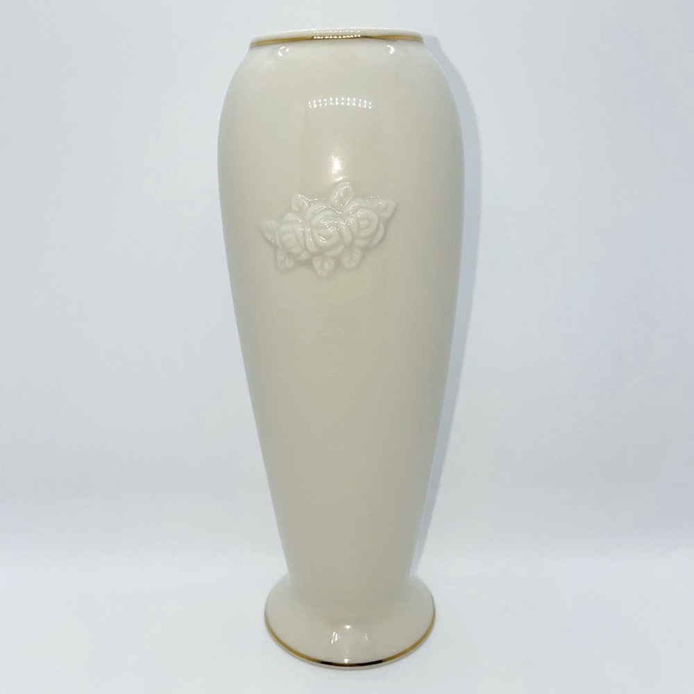 Lenox Fine China Rose Blossom Bud Vase, 24K Gold Trim, Classic Ivory 7.25”H, EUC - Picture 2 of 8